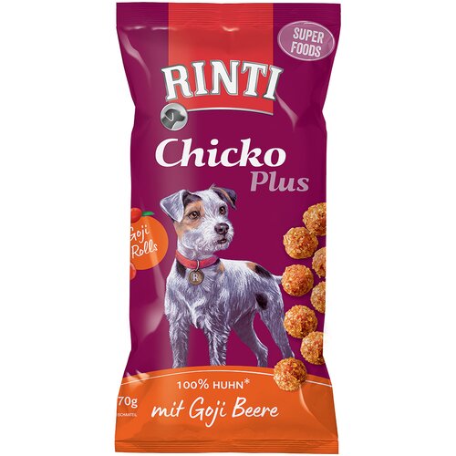 Rinti poslastica za pse Chicko Plus, Piletina i goji bobice, 70g Slike