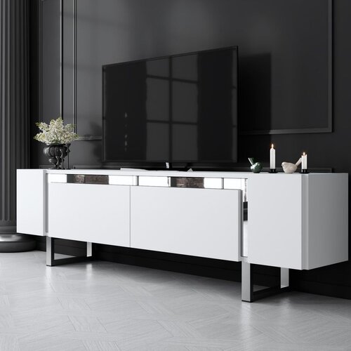 Hanah home yildiz - white, silver whitesilver tv stand Slike
