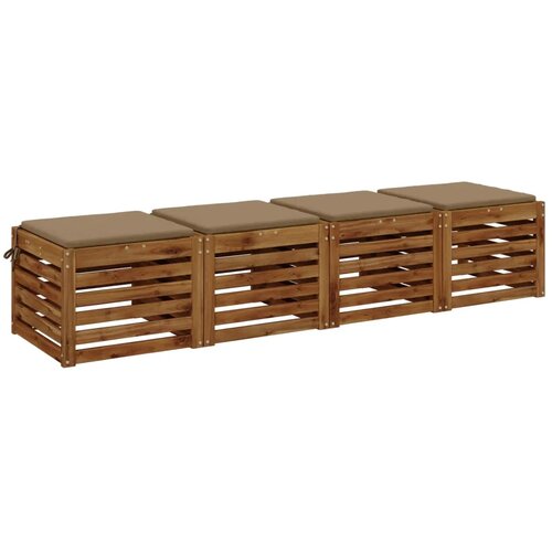  Jastučići za sjedalo od 4 dijela SOEST 4 kom. 100% poliester - Taupe (poliester) 40 x 40 x 3 cm 4 Slike