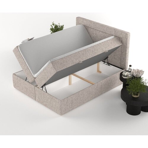 Maison de R&amp;ecirc;ve Svetlo rjava boxspring postelja s prostorom za shranjevanje 160x200 cm Imagine &amp;ndash; Slike