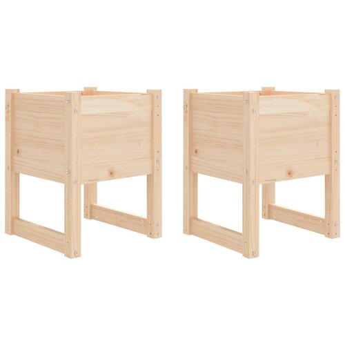 Maison Chic Visoka greda - Greda - Cvetlični Lonec 2 kosa 40x40x52,5 cm trdna borovina, (21790586) Cene