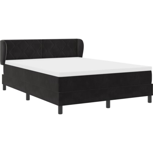 vidaXL Postelja z vzmetnico Črna 140x190 cm Žamet Cene