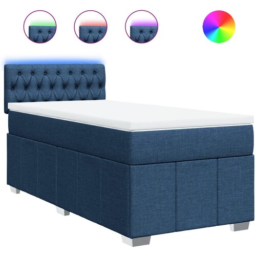 Maison Chic Box spring postelja - Vzmetna postelja z vzmetnico modra 100x200 cm blago SL5471, (21887472) Cene