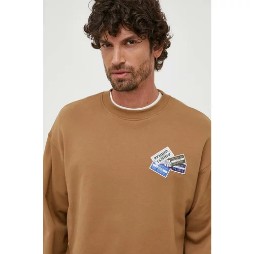 Lacoste Bombažen pulover moška, bež barva