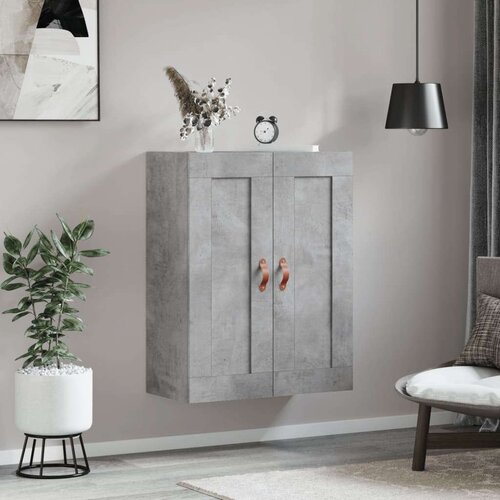 VidaXL Stenska omarica betonsko siva 69,5x34x90 cm inženirski les Slike