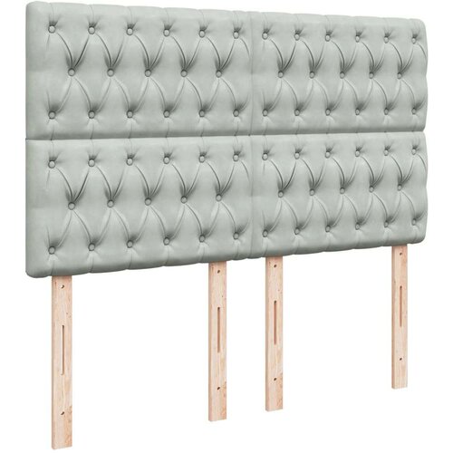 VidaXL Krevet s oprugama i madracem svjetlosivi 160x200 cm bar&amp;scaron;unasti Slike