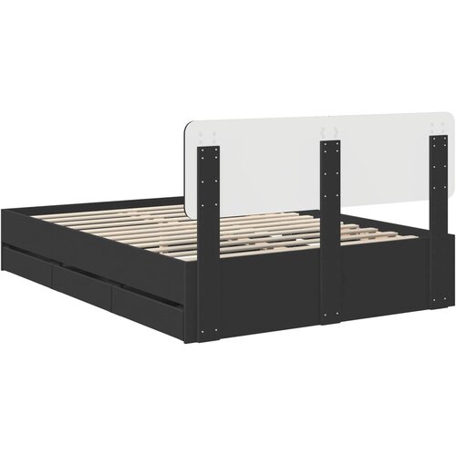  Krevetna konstrukcija Crna 150 x 200 cm Konstrukcijsko drvo Slike