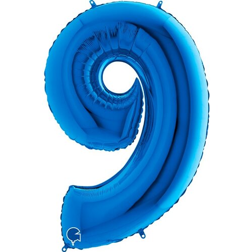 balon broj 9 plavi sa helijumom Slike