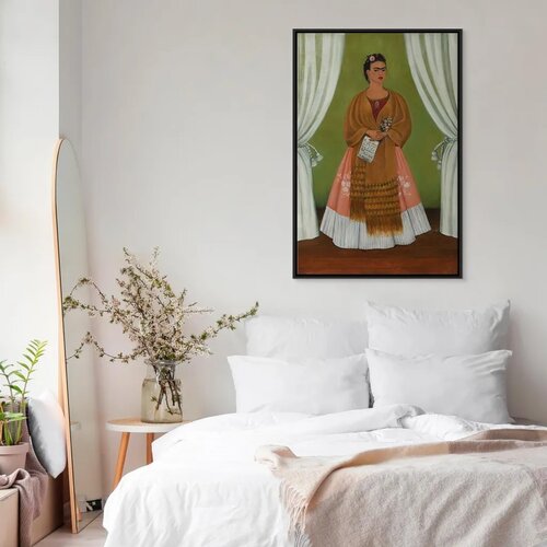  Slika - Frida Kahlo &amp;ndash; Self-Portrait Dedicated to Leon Trotsky 60x90 U crnom drvenom okviru Slike