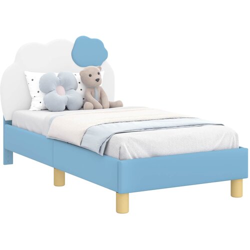  Okvir kreveta za malu djecu s naslonom Plava 70 x 140 cm PU Slike