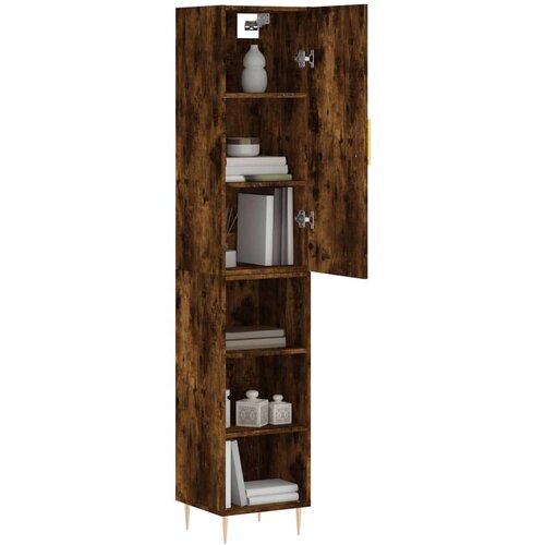VidaXL Visoka komoda dimljeni hrast 34 5x34x180cm konstruiranog drva Slike