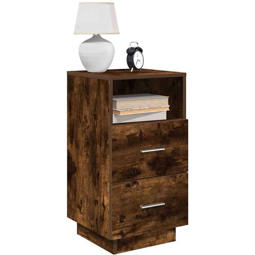 vidaXL Nočna omarica z 2 predaloma dim. hrast 36x36x68 cm Cene