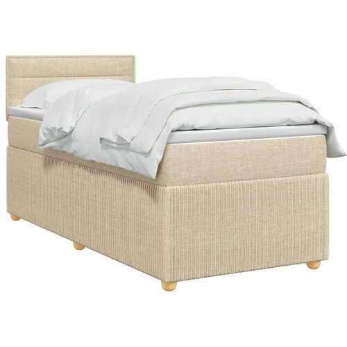  Boxspring krevet s madracem Krem 100 x 200 cm Tkanina - Krem 100 x 200 cm Dizajn linija Slike