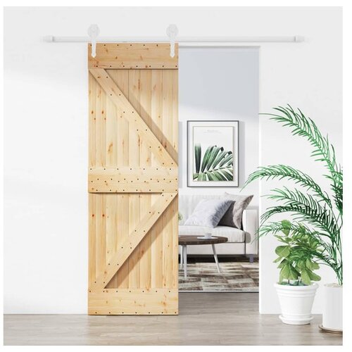 vidaXL Drsna vrata s kompletom vodil 70x210 cm trdna borovin Cene