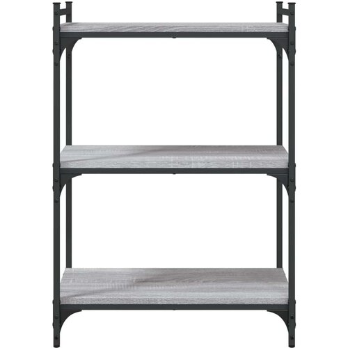 vidaXL Regal za knjige s 3 razine siva boja hrasta 60x30x86 cm drveni Cene
