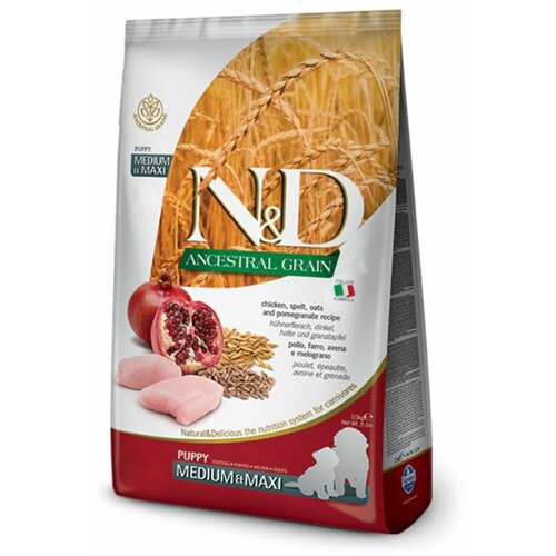 N&d ancestral grain chicken & pomegranate puppy medium/maxi 12kg Cene