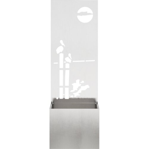 VidaXL Vrtni Sadič s Dekorativnom Pločom Srebrna 50 x 140 cm Slike