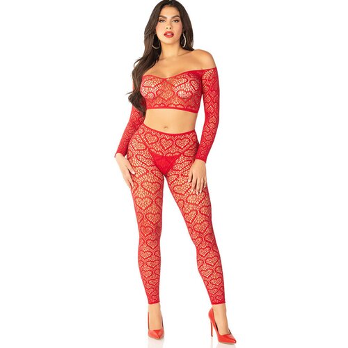 LEG AVENUE BODYSTOCKINGS LEG AVENUE - CROP TOP + STOCKINGS RED ONE SIZE Cijene
