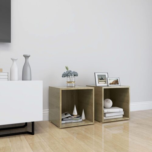 TV ormarići 2 kom boja hrasta 37 x 35 x 37 cm konstruirano drvo Cene