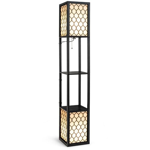 Costway Stojna svetilka z 2 policami, 26 x 26 x 156 cm, (5000357788) Slike