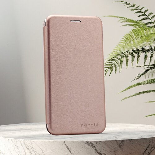  Maska za Honor 400 Smart/ X7d na preklop Nanobit Coral Book roze zlatna Slike