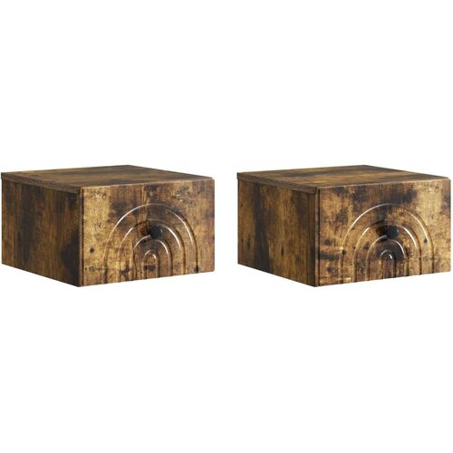 Stenski nočni omarici 2 pcs Dimljen hrast 33 x 34,5 x 20 cm, (5000209735) Cene
