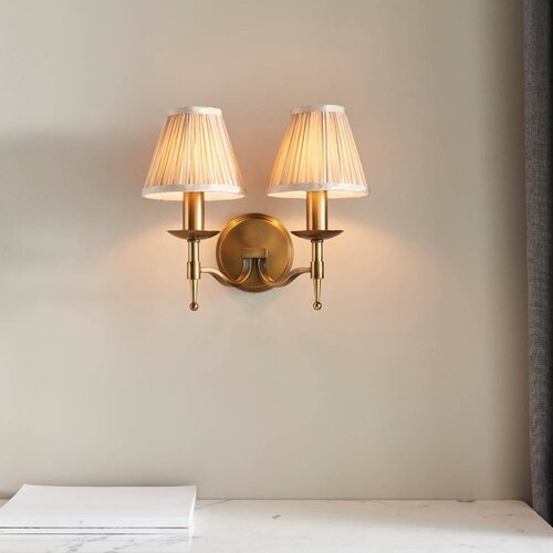 Endon 63654 - Zidna lampa STANFORD 2xE14/40W/230V mesing/bež Slike
