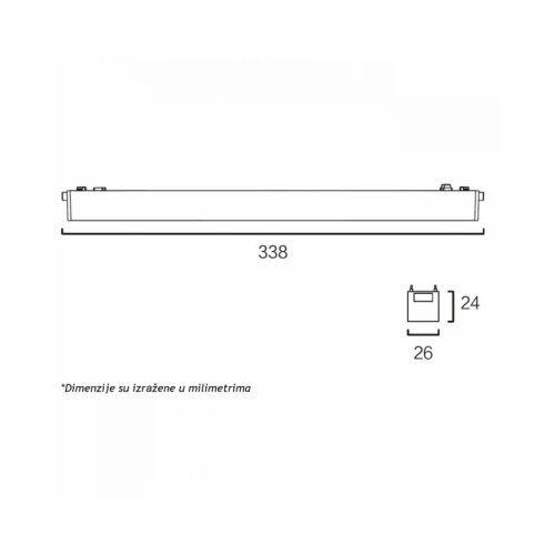  magnetic slim svetiljka LED26-18T 18W 3000K 24&amp;deg; 48V dc crna Slike