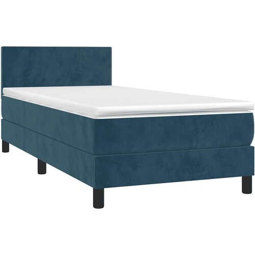 Box spring krevet s madracem tamnoplavi 90x190 cm bar&amp;scaron;unasti Slike