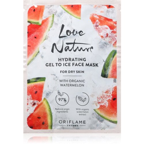Oriflame Love Nature Gel To Ice Organic Watermelon vlažilna maska za obraz za suho kožo 10 ml Cene