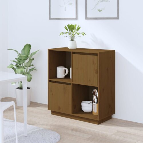 vidaXL Komoda medeno rjava 74x35x80 cm trdna borovina Cene