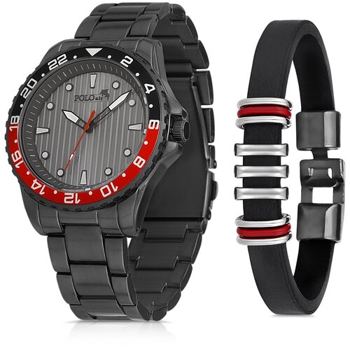 Polo Air Metal Strap Sports Men&amp;#039;s Wristwatch Bracelet Combination Anthracite Slike
