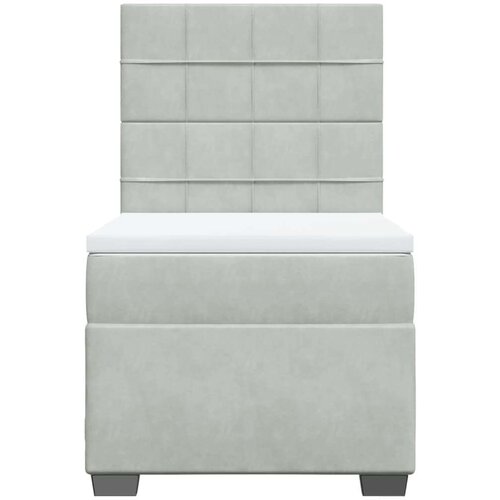 VidaXL Box spring krevet s madracem svjetlosivi 90x190 cm bar&amp;scaron;unasti Slike