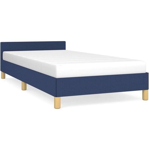 vidaXL Posteljni okvir z vzglavjem moder 100x200 cm blago Cene