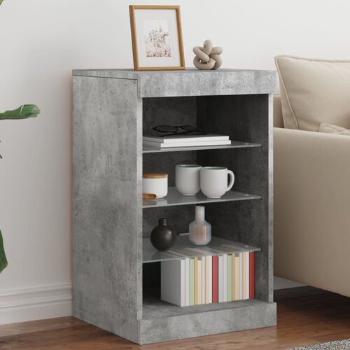  The Living Store Komoda z LED lučkami betonsko siva 41x37x67 cm - Komoda, (21502186) Slike