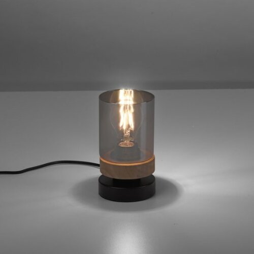 Just LIGHT. 11310-18 - Stona lampa PASQUAL 1xE27/40W/230V crna/kaučukovo drvo Slike