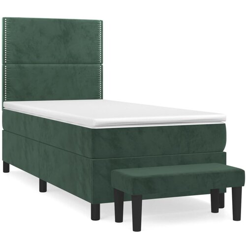 Maison Chic Box spring postelja - Vzmetna postelja z vzmetnico temno zelena 80x200 cm žamet SL14287, (21903451) Slike