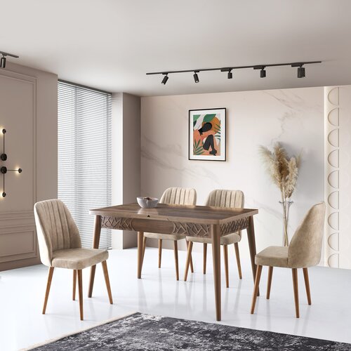 Hanah home Trpezarijski sto Mira 130x75x80cm Orah Cene