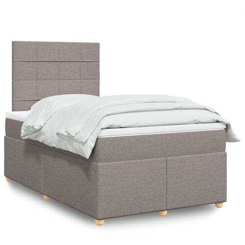 VidaXL Box spring postelja z vzmetnico taupe 120x200 cm blago Slike