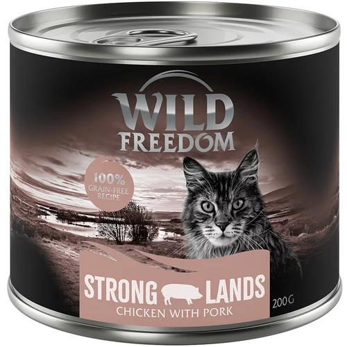 Wild Freedom Adult 6 x 200 g - brez žit - Strong Lands - Piščanec & svinjina
