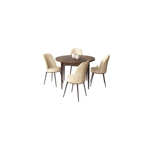 Hanah home tor - baroque, cream baroquecream dining table & chairs set (5 pieces) Cene