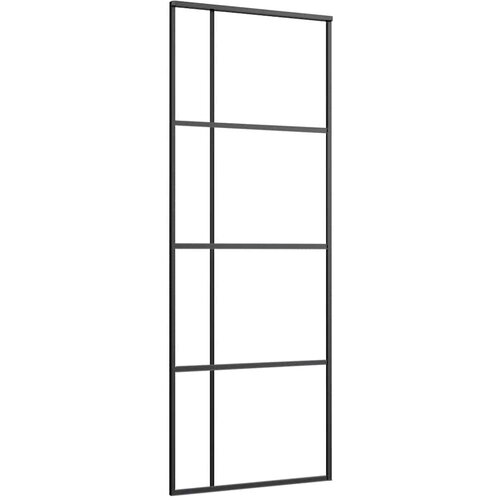  Klizna vrata s priborom crna 76 x 205 cm od ESG stakla Slike