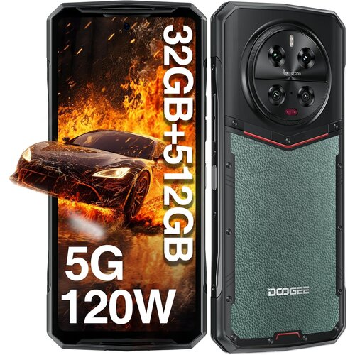 Doogee DK10 5G 32/512GB Dimensity 8020, zelena pametni robustni telefon Android 13, 6.67" 120Hz 120W, (21823693) Cene