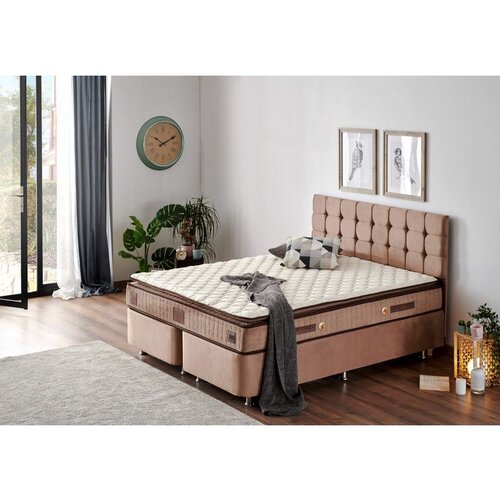 Hanah home W Cotton 150x200 cm Double Size Firm Mattress WhiteBrown Mattress Cene