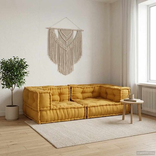  Modularna sofa s 2 sjedi&scaron;ta, žuta, 140x70x36, tkanina Cijene