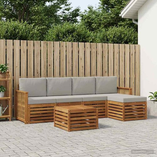  Set vanjskih sofa 6 kom. Prirodna i svjetlosiva Slike