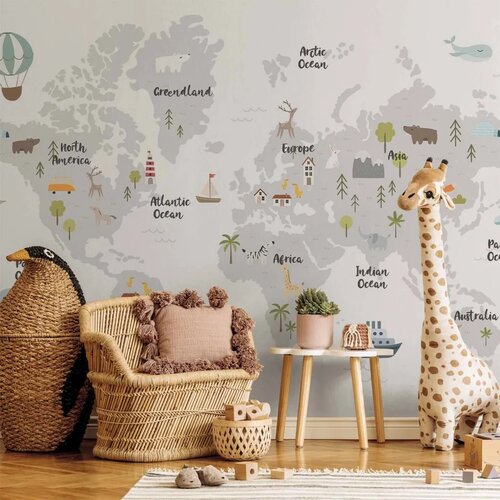  Foto tapeta - Minimalist Map for Children\'s Room 441x315 Samoljepljiva Cene