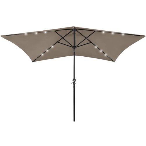 vidaXL Senčnik z LED lučkami jeklo taupe 2x3 m, (20729447) Cene