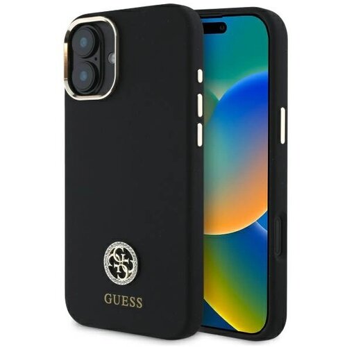 Guess OVITEK SILIKONSKI LOGO STRASS OVITEK ZA IPHONE 16 ČRN, (21897399) Cene