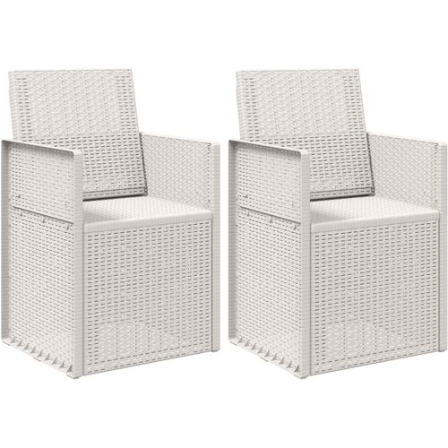  Vrtni jedilni stoli 2 pcs Bela PP, (5000285830) Cene
